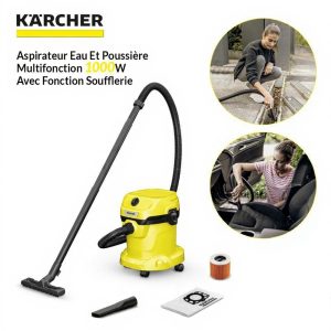 Karcher Aspirateur wd2 plus eau et poussière 1000w 15l